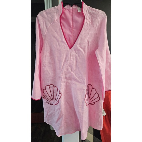 Hyacinth House Dresses & Skirts - Cottagecore Hyacinth House Pink Seashell Oceana Mini Linen Dress Tuckernuck Sz S